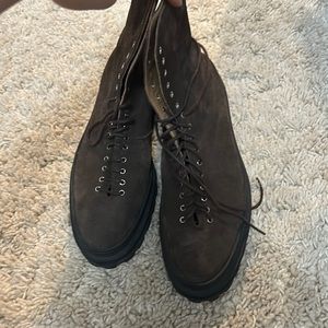 A.P.C. Suede brown lace up boots